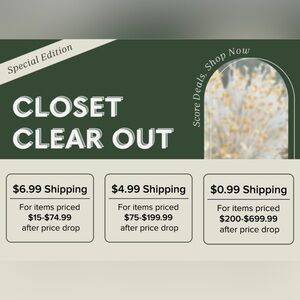 Closet Clear Out Discount Shipping on Everything!!